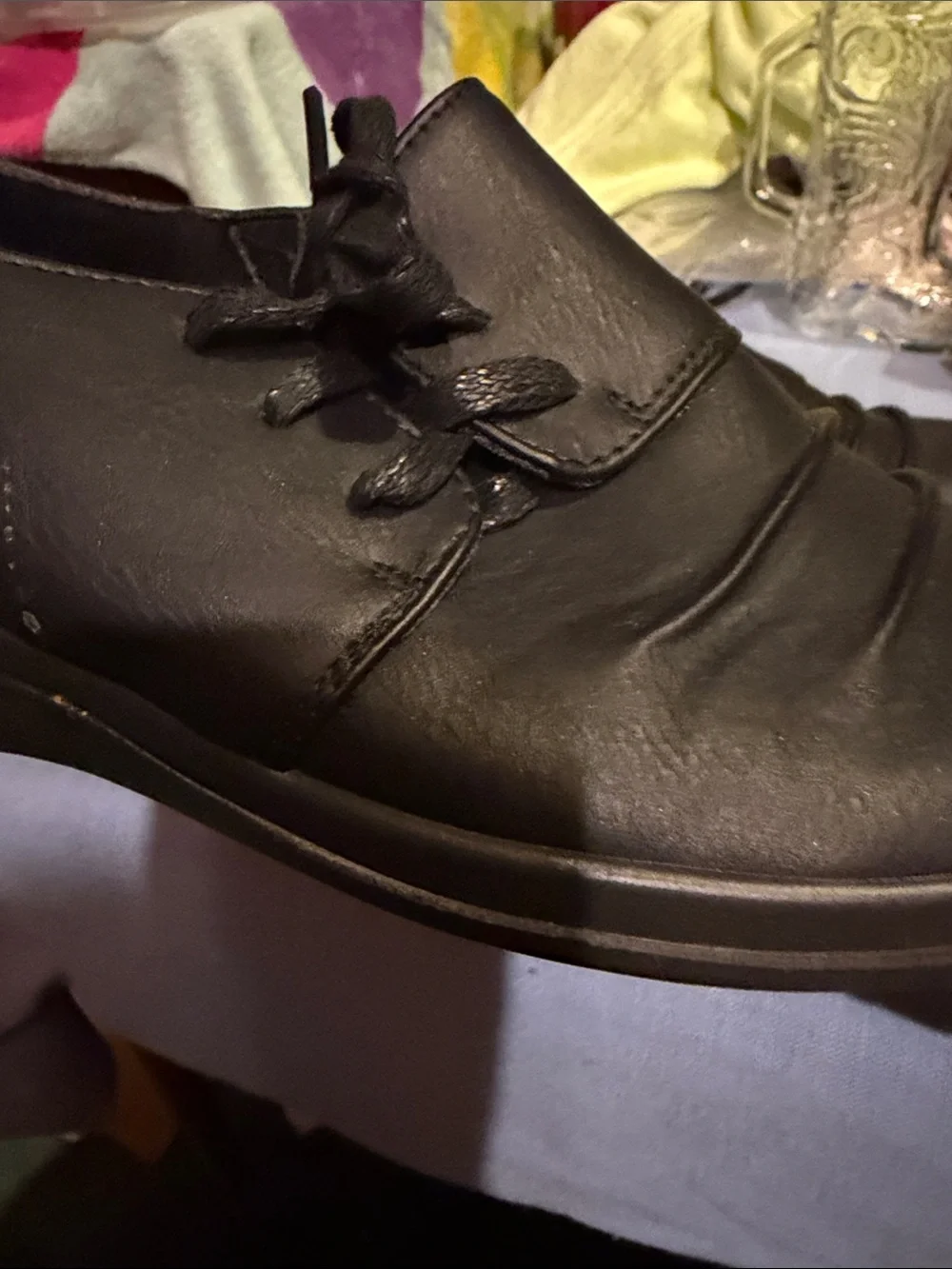 Black Leather Slip-On Comfort Shoes harborsides- new without tags.